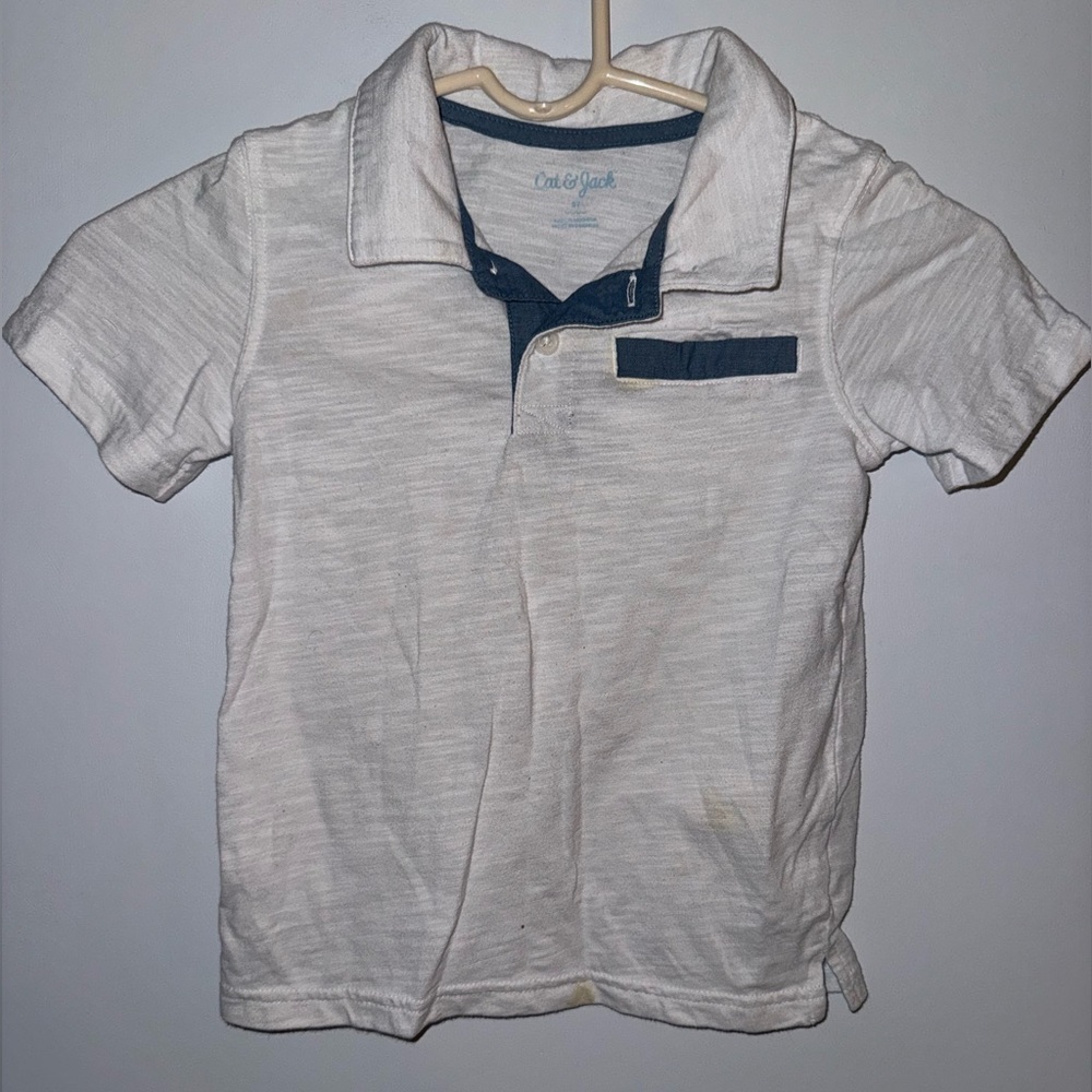 Cat & Jack White and Navy Kids Polo Shirt
